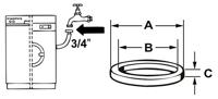 Cornat Dichting-Set Was-Aanvoerslang (2St) - TEC380234 - thumbnail