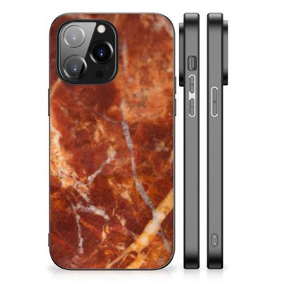 iPhone 14 Pro Max Marmeren Print Telefoonhoesje Marmer Bruin