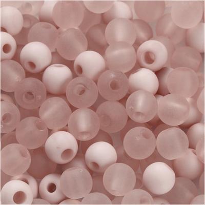 Creativ Company Plastic kralen, d 6 mm, gatgrootte 2 mm, ca. 150 stuk, roze, 40 gr/ 1 doos