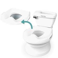 INGENUITY Mini kindertoilet met toiletverkleiner, muzikale spoeling en geïntegreerde opbergruimte voor doekjes, wit - thumbnail