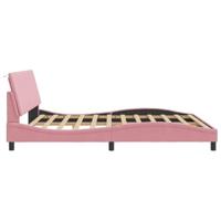 Bedframe met hoofdeinde fluweel roze 180x200 cm - thumbnail
