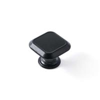 Deurknop Rei Zwart Mat zwart Metaal 30 x 30 mm 4 Onderdelen - thumbnail