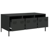 Salontafel 101,5x50x43,5 cm koudgewalst staal zwart - thumbnail