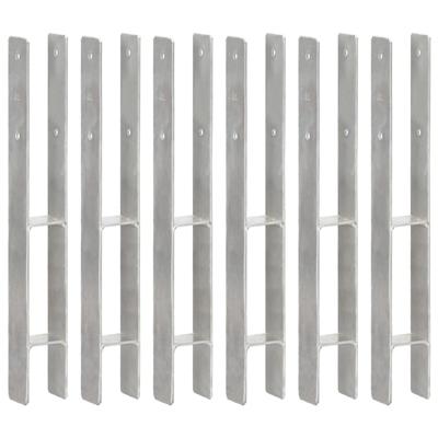 Grondankers 6 st 7x6x60 cm gegalvaniseerd staal zilverkleurig Grondankers 6 st 7x6x60 cm gegalvaniseerd staal zilverkleurig