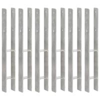 Grondankers 6 st 7x6x60 cm gegalvaniseerd staal zilverkleurig - thumbnail