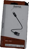 Hama Data-/oplaadkabel USB Type C, 0,2 m, zwart - thumbnail