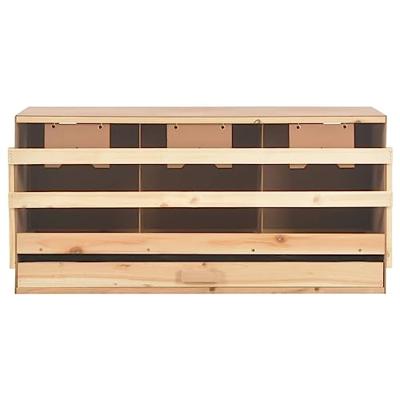 VidaXL Kippenlegkast 3 compartimenten 96x40x45 cm massief grenenhout