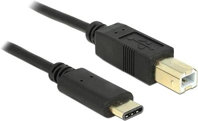 Delock 83328 USB-kabel USB 2.0 USB-B stekker, USB-C stekker 0.50 m Zwart Delock 83328 USB-kabel USB 2.0 USB-B stekker, USB-C stekker 0.50 m Zwart
