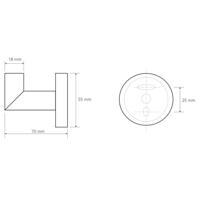Handdoekhaak Sapho X-Round 5.5x5.5x7 cm Chroom Sapho - thumbnail