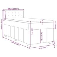 Boxspring met matras stof lichtgrijs 80x200 cm - thumbnail