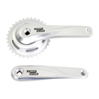 SturmeyArcher Sunrace crankstel 33t, cranklengte 170mm. zilver, aluminium, spieloos - thumbnail