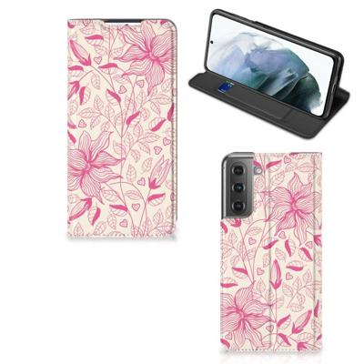 Samsung Galaxy S21 FE Smart Cover Pink Flowers Samsung Galaxy S21 FE Smart Cover Pink Flowers
