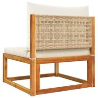 4-delige Loungeset met kussens massief acaciahout - thumbnail