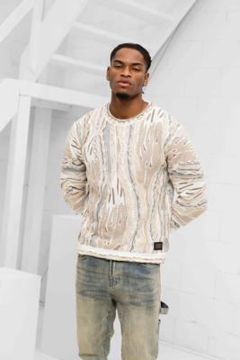 Carlo Colucci C12508 561 Sweater Heren Beige - Maat XXL - Kleur: BeigeWitBruinGrijs | Soccerfanshop