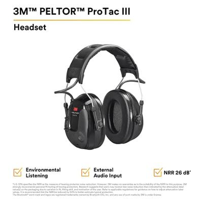 3M Peltor ProTac III MT13H221A Impuls-oorkap 32 dB EN 352-6:2002, EN 352-3:2002, EN 352-1:2002 1 stuk(s) 3M Peltor ProTac III MT13H221A Impuls-oorkap 32 dB EN 352-6:2002, EN 352-3:2002, EN 352-1:2002 1 stuk(s)