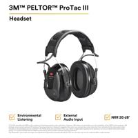 3M Peltor ProTac III MT13H221A Impuls-oorkap 32 dB EN 352-6:2002, EN 352-3:2002, EN 352-1:2002 1 stuk(s) - thumbnail