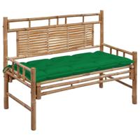 VidaXL Tuinbank met kussen 120 cm bamboe - thumbnail