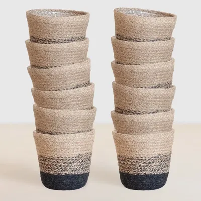 Jute plantenpotten voordeelbundel (12 stuks) - Lissabon - P12