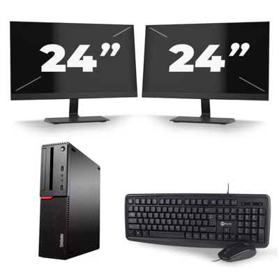 Lenovo ThinkCentre M710s SFF - Intel Core i5-7e Generatie - 8GB RAM - 256GB SSD - Windows 11 + 2x 24 inch Monitor Lenovo ThinkCentre M710s SFF - Intel Core i5-7e Generatie - 8GB RAM - 256GB SSD - Windows 11 + 2x 24 inch Monitor