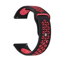 Fitbit Versa 1 / 2 & Lite sportbandje - Maat: Small - Zwart + Rood - thumbnail
