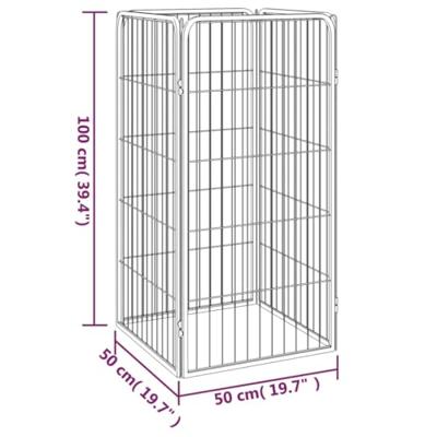 VidaXL Hondenkennel 4 panelen 50 x 100 cm gepoedercoat staal zwart VidaXL Hondenkennel 4 panelen 50 x 100 cm gepoedercoat staal zwart