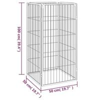 VidaXL Hondenkennel 4 panelen 50 x 100 cm gepoedercoat staal zwart - thumbnail