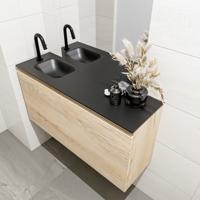 MONDIAZ OLAN 100cm toiletmeubel washed_oak. LEX wastafel urban links 1 kraangat - thumbnail