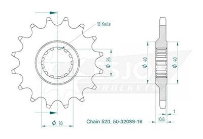 ESJOT Sprocket 520 16z racing