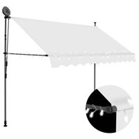 VidaXL Luifel handmatig uitschuifbaar met led 250 cm crèmekleurig - thumbnail