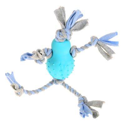 Little Rascals flostouw pop met fleece blauw