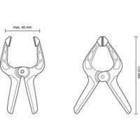 TOOLCRAFT 1611470 4 stuks veerklemmen 40 mm 5 kg Spanbreedte (max.):40 mm Afmeting, lengte: 115 mm Afm. werkbereik:50 mm - thumbnail