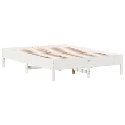 Bedframe massief grenenhout wit 160x200 cm