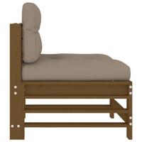 Middenbank met kussens massief grenenhout honingbruin - thumbnail