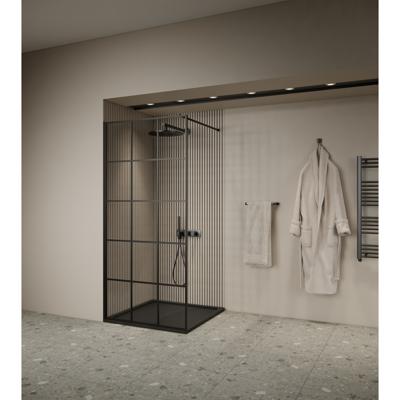 Inloopdouche | BWS | Oganto 2 | 90x200 cm | 8 mm | Zwart Boss & Wessing