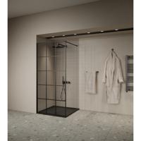 Inloopdouche | BWS | Oganto 2 | 90x200 cm | 8 mm | Zwart Boss & Wessing - thumbnail