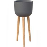 Refined Retro bloempot op poten 86x36cm donkergrijs - thumbnail