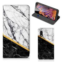 Samsung Xcover Pro | Standcase | Marmer Wit Zwart - Origineel Cadeau Man - thumbnail