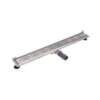 Douchegoot met standaard rooster en wandmontageflens, 7x90 RVS geborsteld - thumbnail