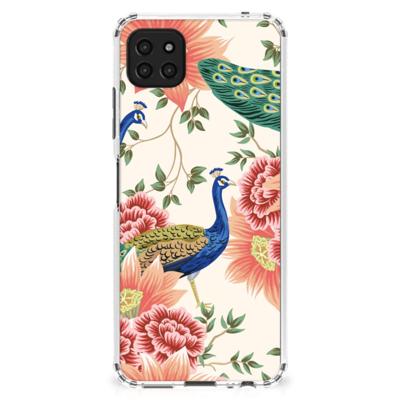 Case Anti-shock voor Samsung Galaxy A22 5G Pink Peacock Case Anti-shock voor Samsung Galaxy A22 5G Pink Peacock