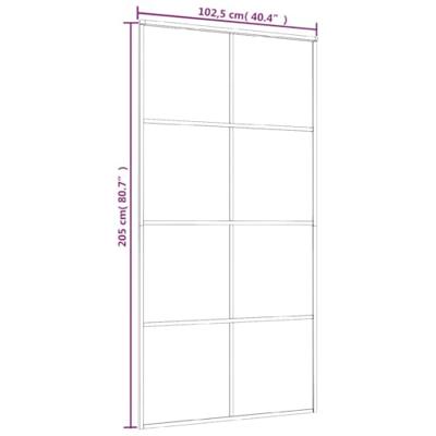 Schuifdeur 102,5x205 cm ESG-glas en aluminium wit - thumbnail