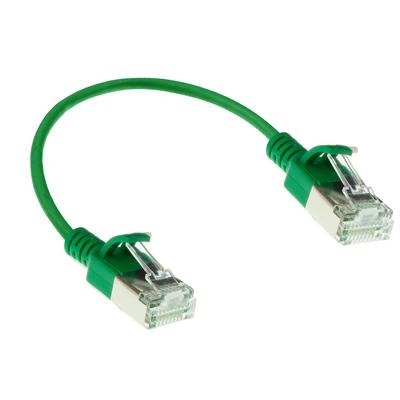 ACT DC7752 LSZH U/FTP CAT6A Datacenter Slimline Patchkabel Snagless | RJ45 Connectoren | Groen | 25 cm