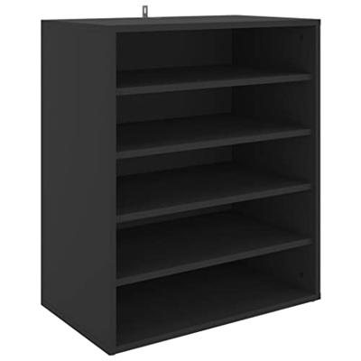 Schoenenkast 60x35x70 cm bewerkt hout zwart