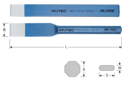 Rotec Sleuvenbeitel plat 26x240mm