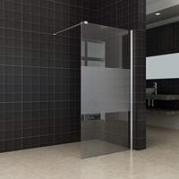 Inloopdouche Wiesbaden Slim Middenband Glas 90x200 8mm Nano Coating - thumbnail