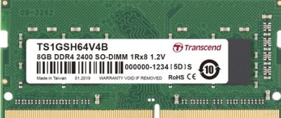 TS1GSH64V4B - Geheugen - DDR4 (SO-DIMM) - 8 GB: 1 x 8 GB - 260-PIN - 2400 MHz / PC4-19200 - CL17 TS1GSH64V4B - Geheugen - DDR4 (SO-DIMM) - 8 GB: 1 x 8 GB - 260-PIN - 2400 MHz / PC4-19200 - CL17
