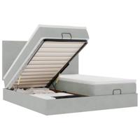 Ottoman bed met matrassen en LED's 200x200cm fluweel lichtgrijs - thumbnail