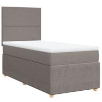 Boxspring met matras stof taupe 90x190 cm - thumbnail