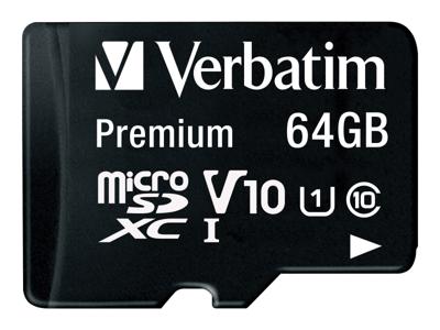 Verbatim MICRO SDXC 64GB CL 10 ADAP microSDXC-kaart 64 GB Class 10 Incl. SD-adapter