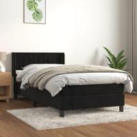 Boxspring met matras fluweel zwart 80x200 cm - thumbnail