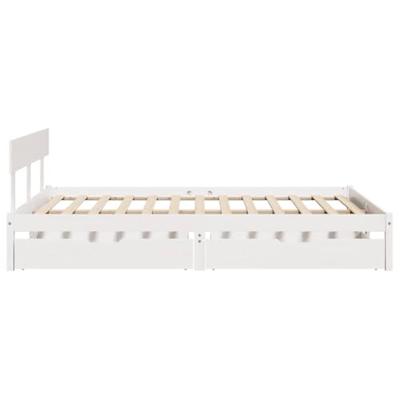 Bedframe zonder matras massief grenenhout wit 140x190 cm